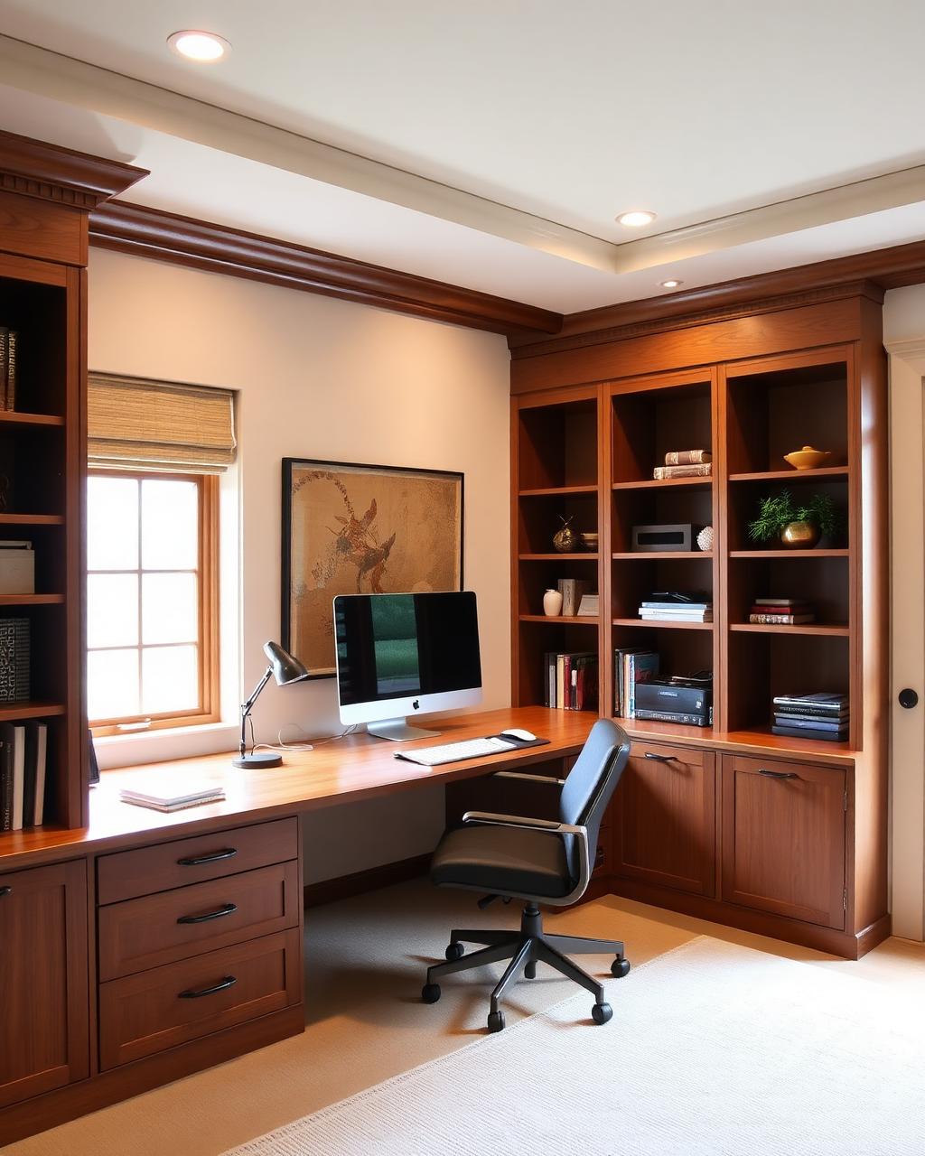 Home office com marcenaria integrada